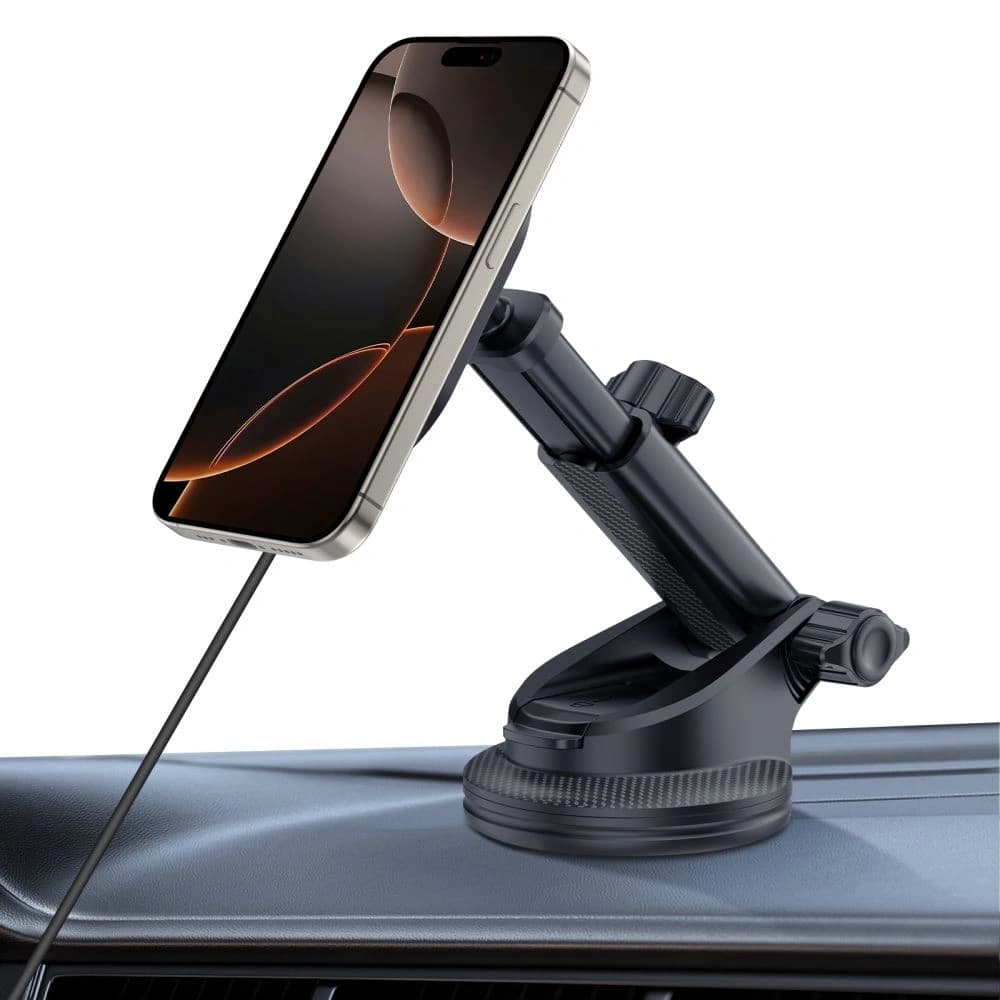Tech-Protect MM15W-V6 Magnetic MagSafe Dashboard & Vent Car Mount Wireless Charger 15W Black - 8