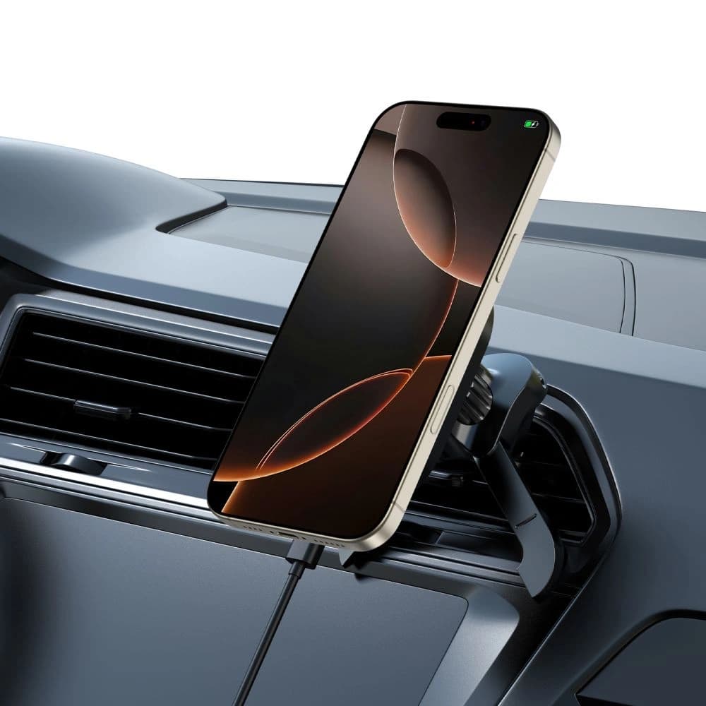 Tech-protect Mm15w-v5 Magnetic Magsafe Stable Vent Car Mount Wireless Charger 15w Black/black - 9