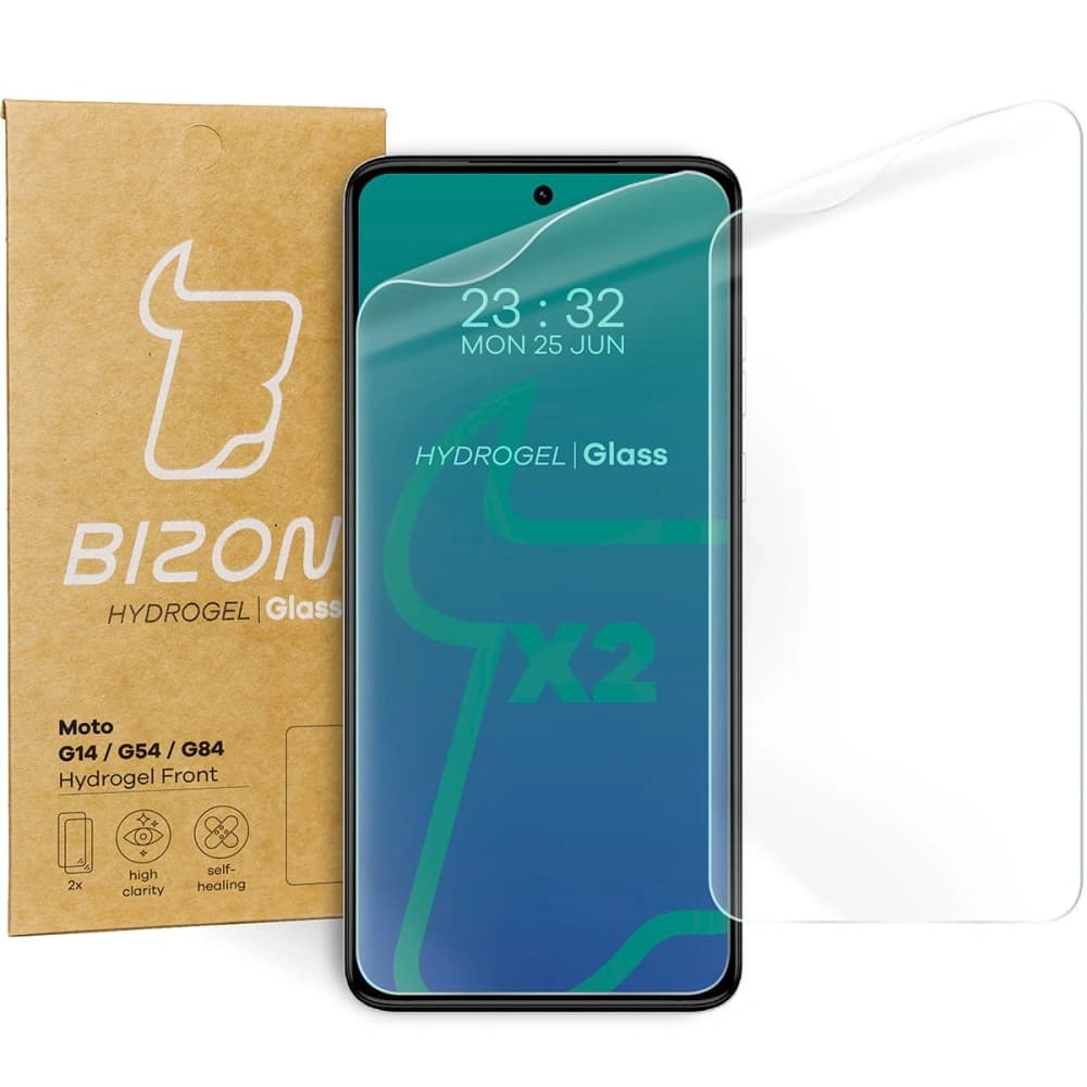 Bizon Glass Hydrogel Front Motorola Moto G14 / G54 / G55 / G84 [2 PACK] - 1