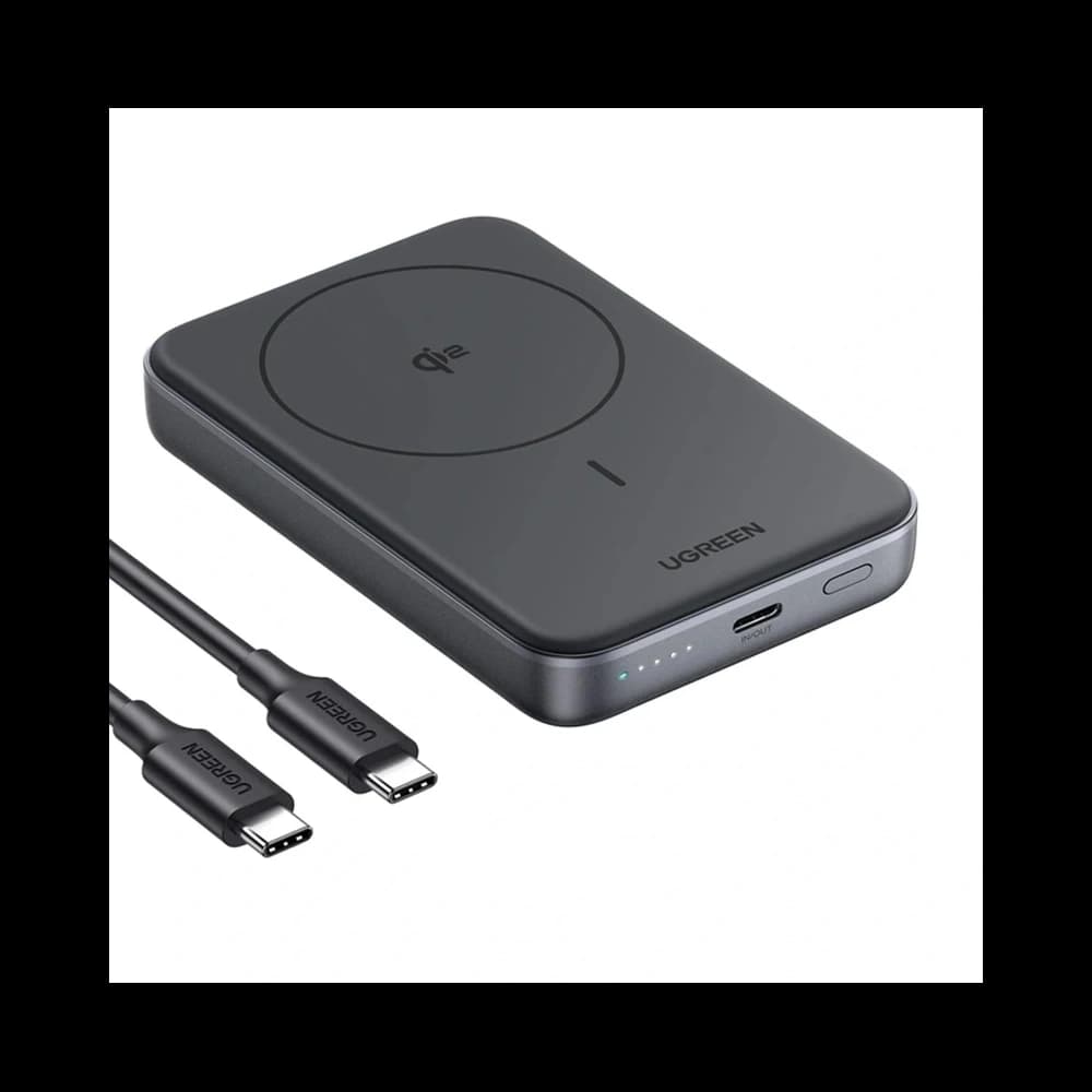 UGREEN PB761 magnetische Powerbank 10000mAh Qi2 30W MagSafe + USB-C-Kabel (schwarz) - 1