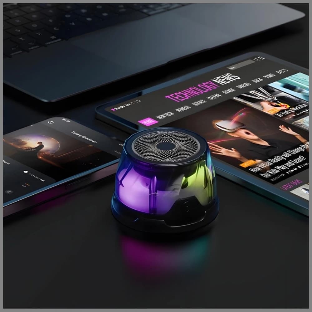 4smarts SoundCharge RGB Bluetooth 5.4 compatible MagSafe Bluetooth speaker black - 4
