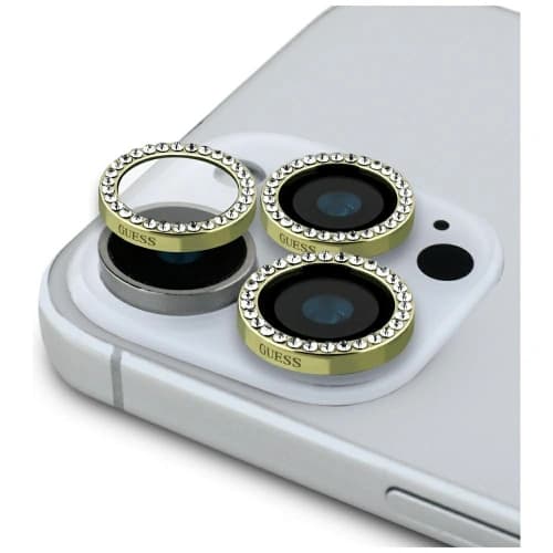 Guess Rhinestone Lens Protector Apple iPhone 16 Pro / 16 Pro Max gold