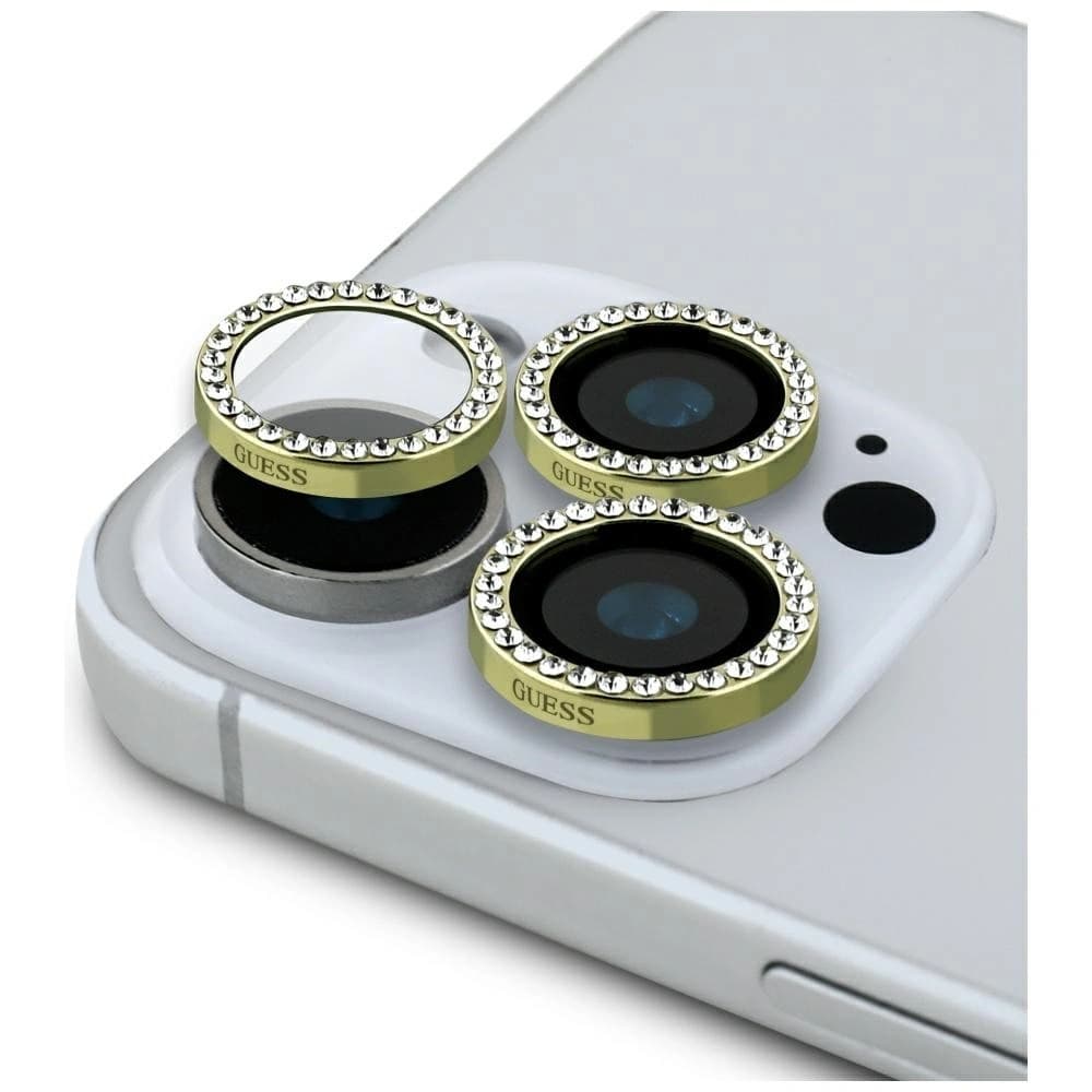 Guess Rhinestone Lens Protector Apple iPhone 16 Pro / 16 Pro Max gold - 1