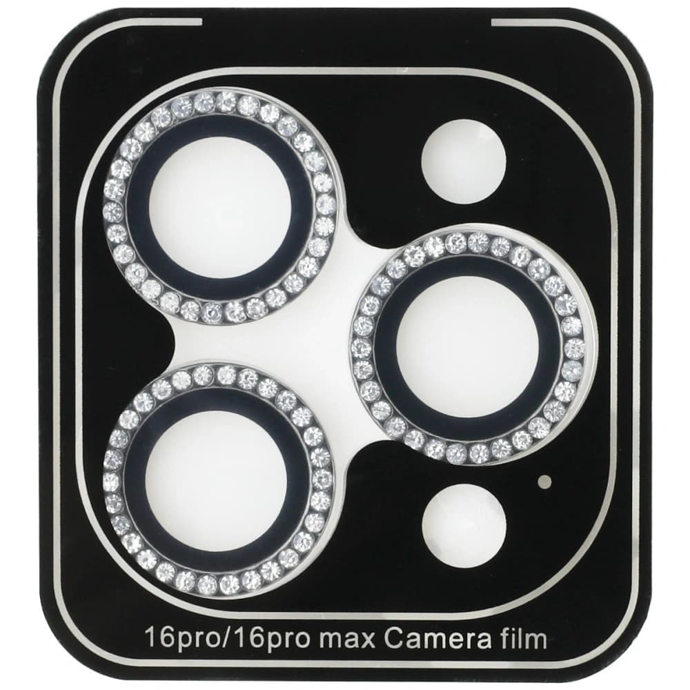 Guess BP Rhinestone 2in1 set tempered glass + lens protector Apple iPhone 16 Pro Max silver - 2