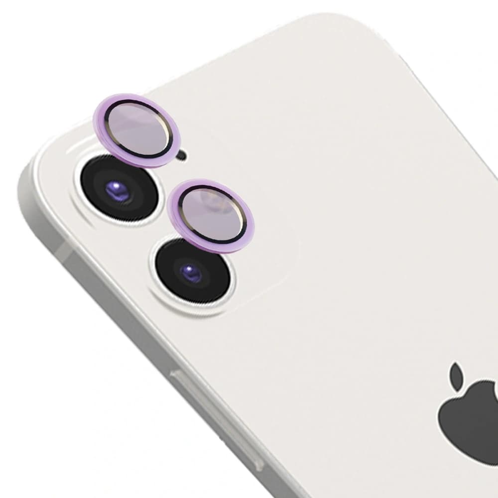 Bizon Glass Snap Lens Apple iPhone 12 / 12 Mini / 11 lila Rahmen - 1