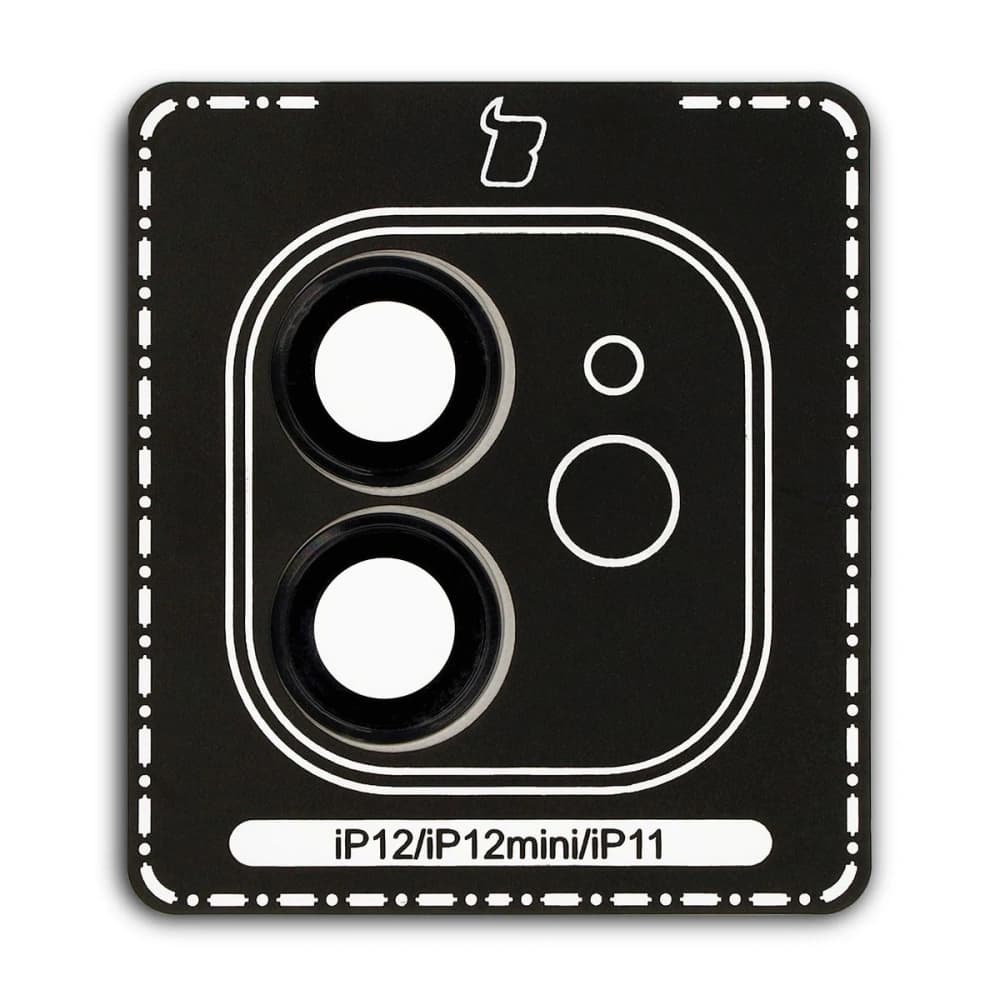 Bizon Glass Snap Lens Apple iPhone 12 / 12 Mini / 11 schwarzer Rahmen - 2