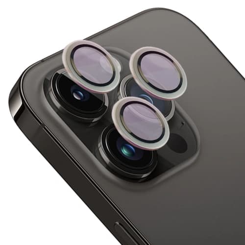 Bizon Glass Snap Lens Apple iPhone 14 Pro / 14 Pro Max silberner Rahmen