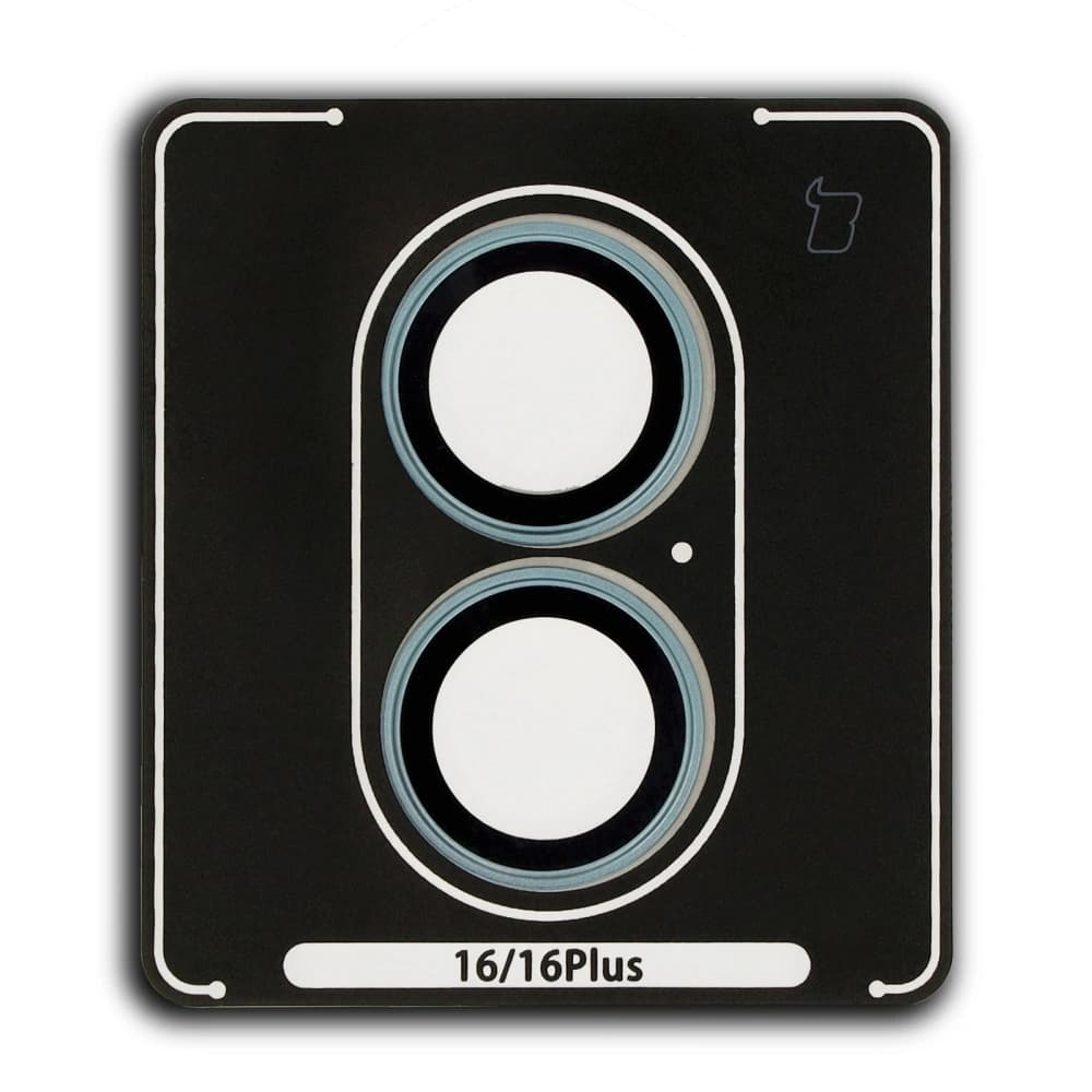 Bizon Glass Snap Lens Apple iPhone 16 / 16 Plus turquoise frame - 2