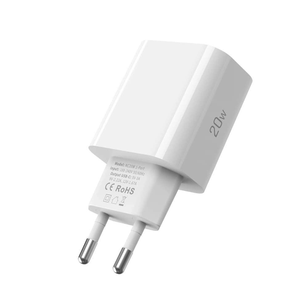 Tech-Protect NC20W 1-Port USB-C Netzladegerät PD20W + USB-C / USB-C Kabel Weiß - 5