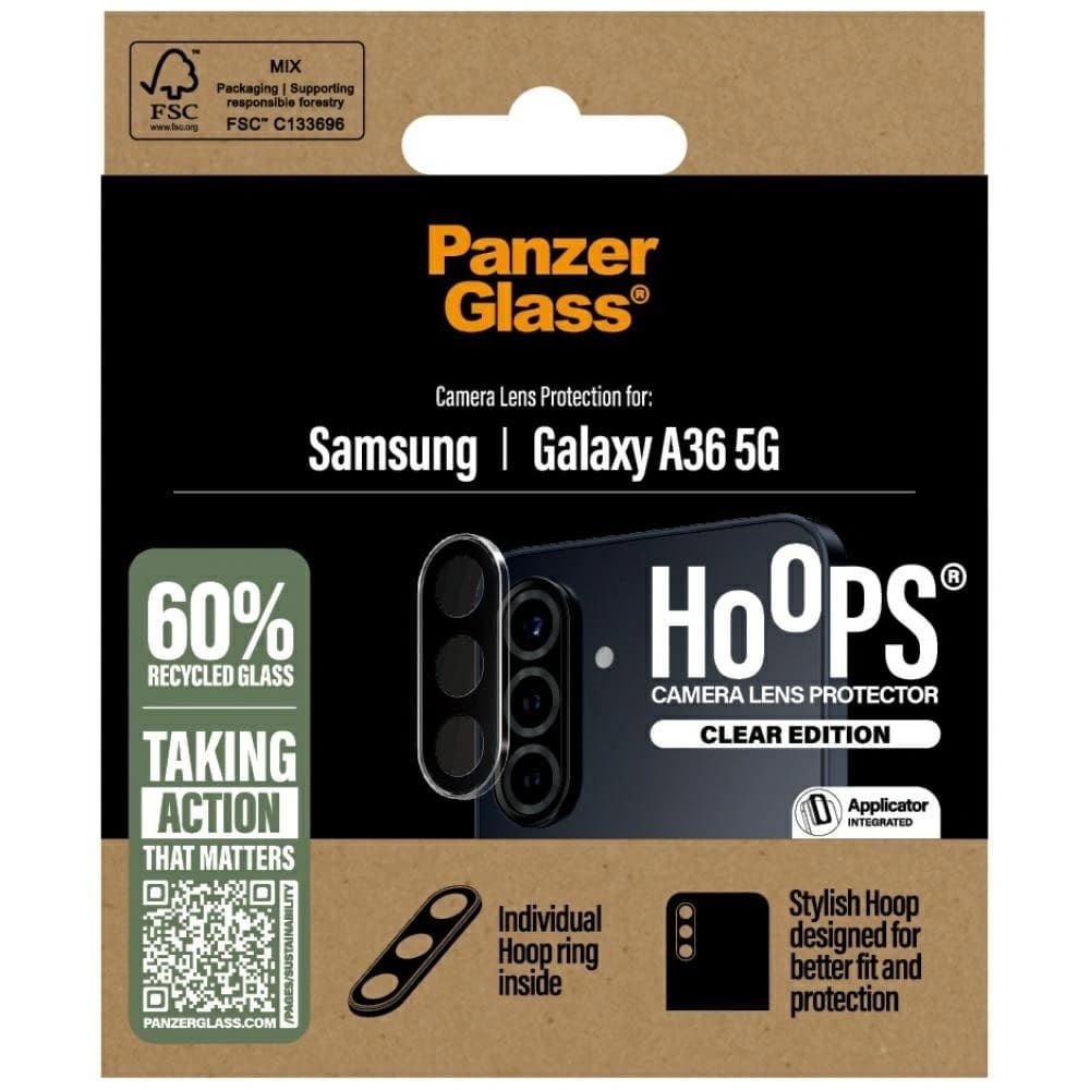 Tempered glass for the lens PanzerGlass Hoops Lens Protector for Samsung Galaxy A36 5G transparent - 4