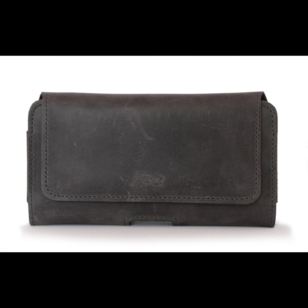 LURESKO FREYA XL leather holster for belt, phone case 165x82x10mm (gray vintage) - 3