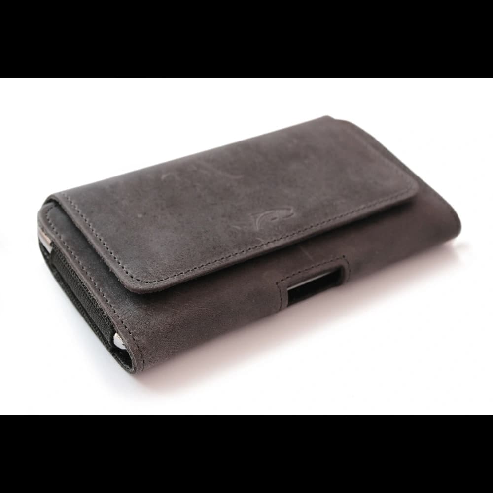 LURESKO FREYA XL leather holster for belt, phone case 165x82x10mm (gray vintage) - 5