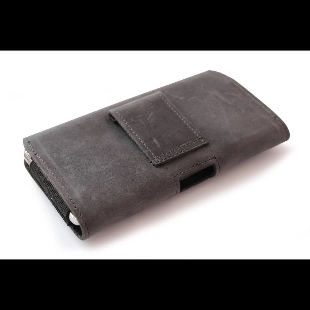 LURESKO FREYA XL leather holster for belt, phone case 165x82x10mm (gray vintage) - 6