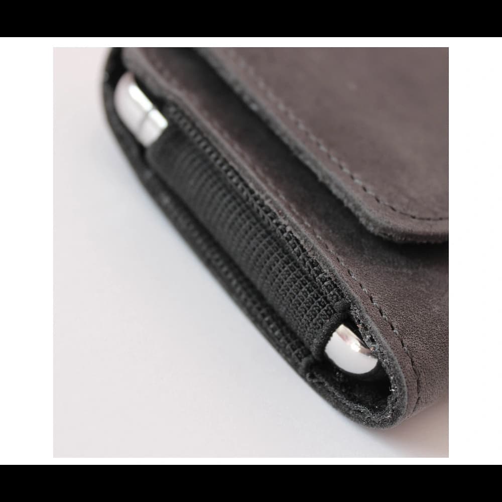 LURESKO FREYA XL leather holster for belt, phone case 165x82x10mm (gray vintage) - 9