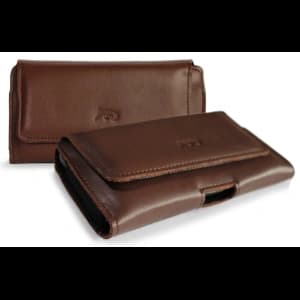 Skórzana kabura LURESKO FREYA XL do paska etui na telefon 165x82x10mm (brąz gładki)