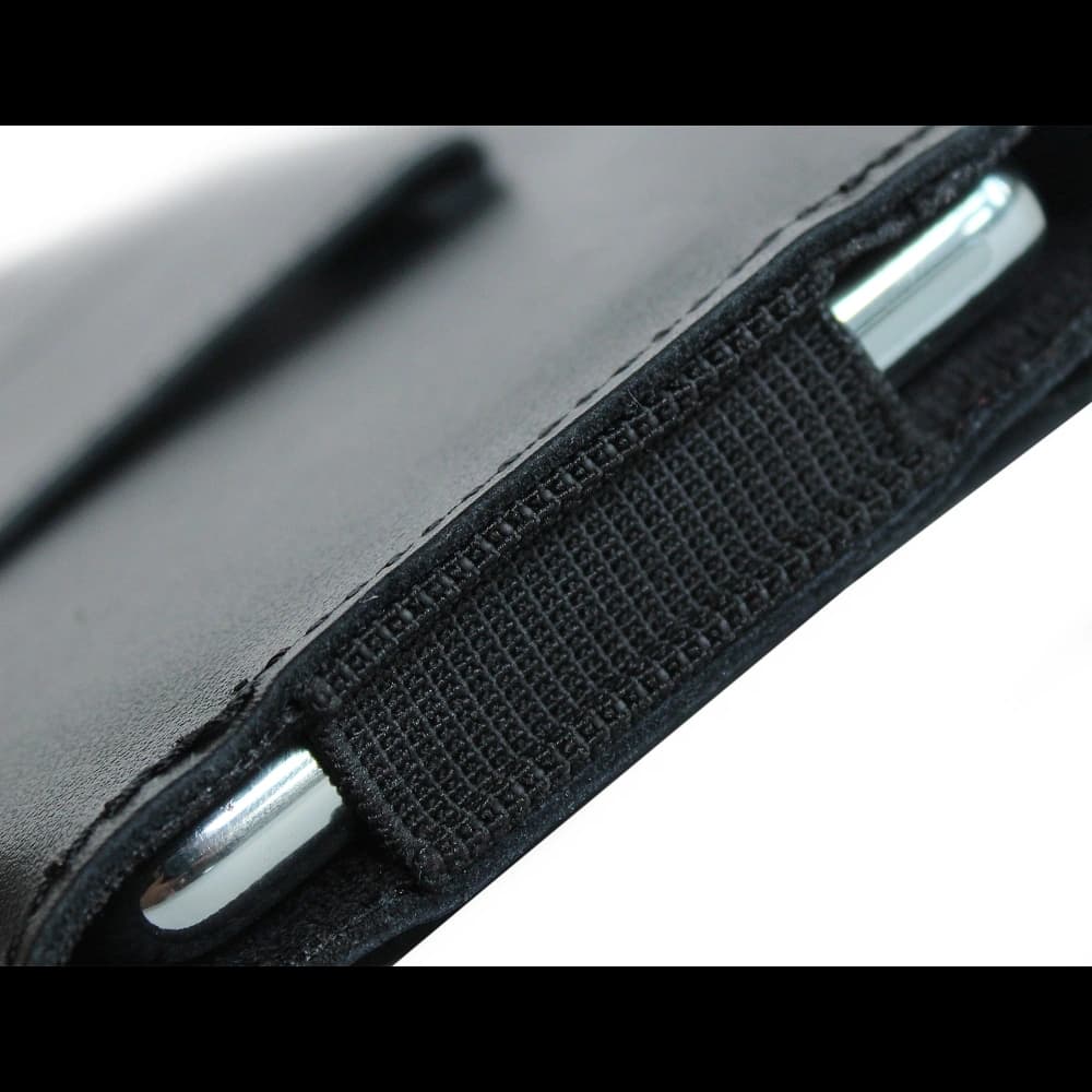 LURESKO FREYA S leather holster for belt phone case 131x62x12mm - BLACK SMOOTH - 8