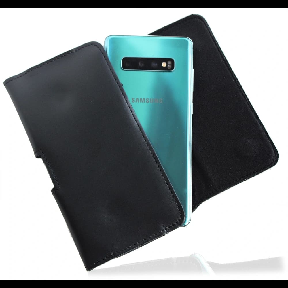 LURESKO FREYA M leather holster for belt phone case 150x 72x10 - BLACK SMOOTH - 4