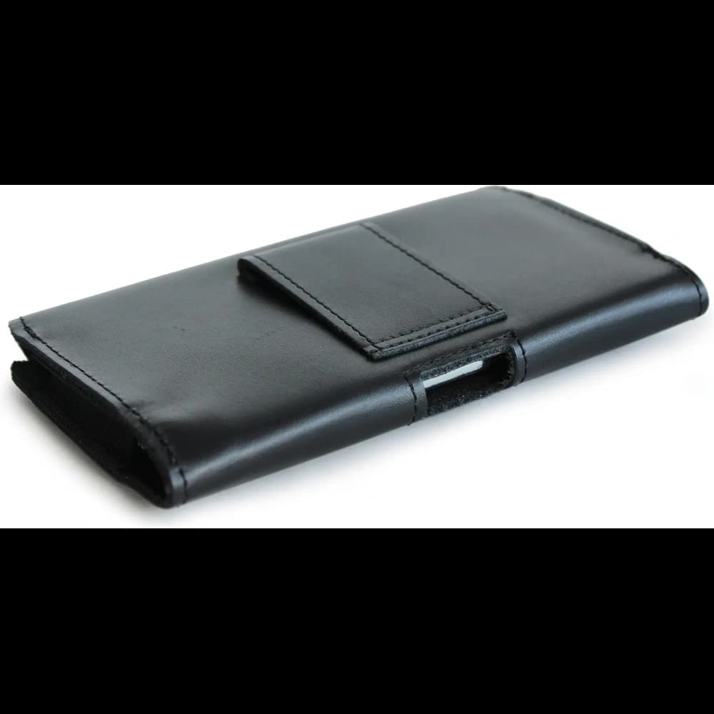 LURESKO FREYA 3XL leather holster for belt, phone case 175x83x15 (black smooth with black thread) - 6