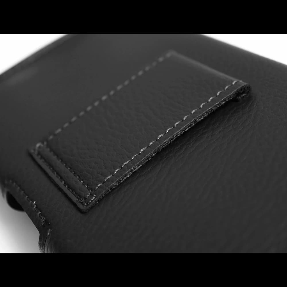 LURESKO HEL holster for Eco belt, phone case 131x62x12mm (black ribbed with black thread) - 7