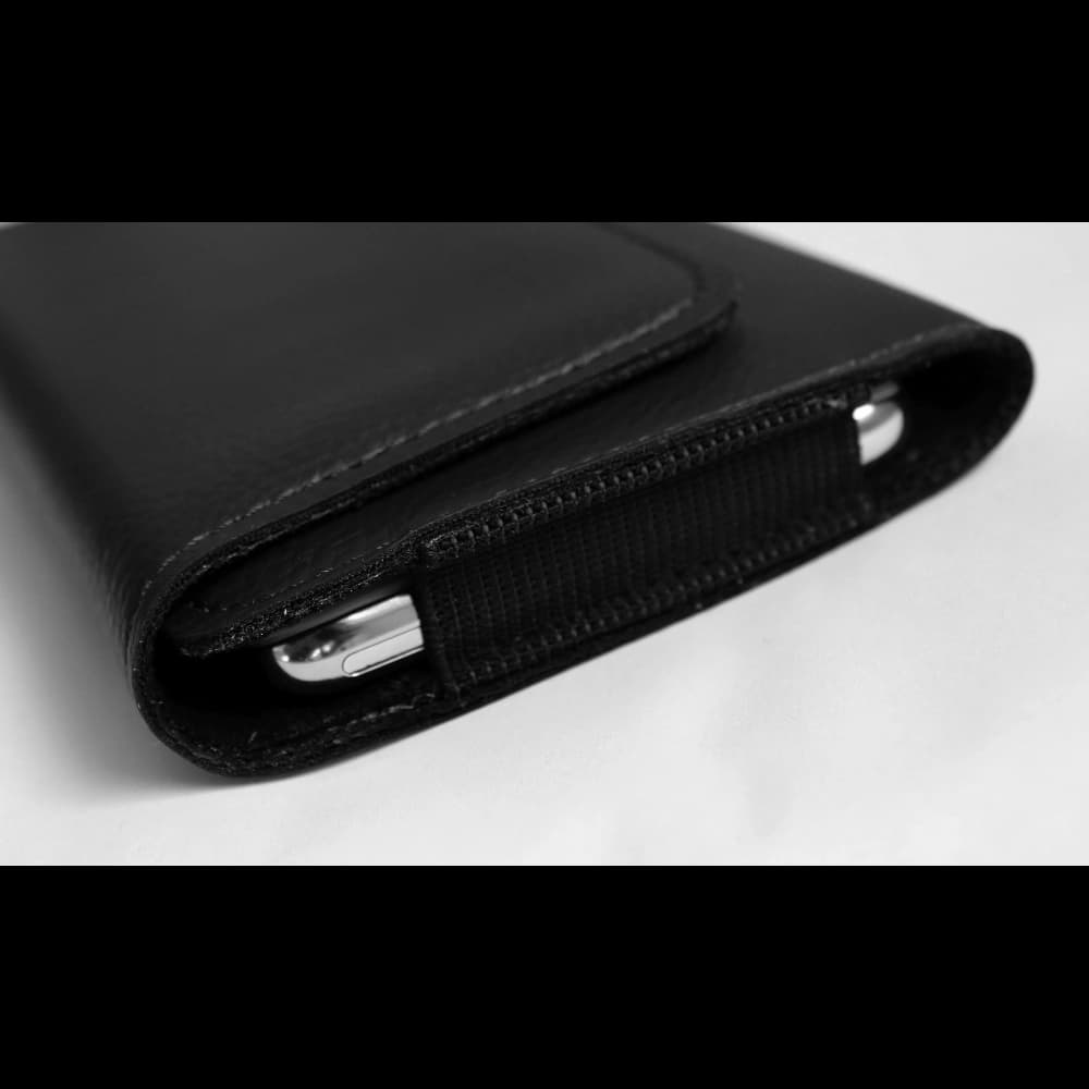 LURESKO HEL holster for Eco belt, phone case 131x62x12mm (black ribbed with black thread) - 8