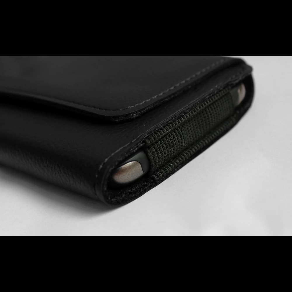 LURESKO HEL XL Holster für Eco-Gürtel, Handyhülle 165x82x12 (schwarz gerippt mit schwarzem Faden) - 9