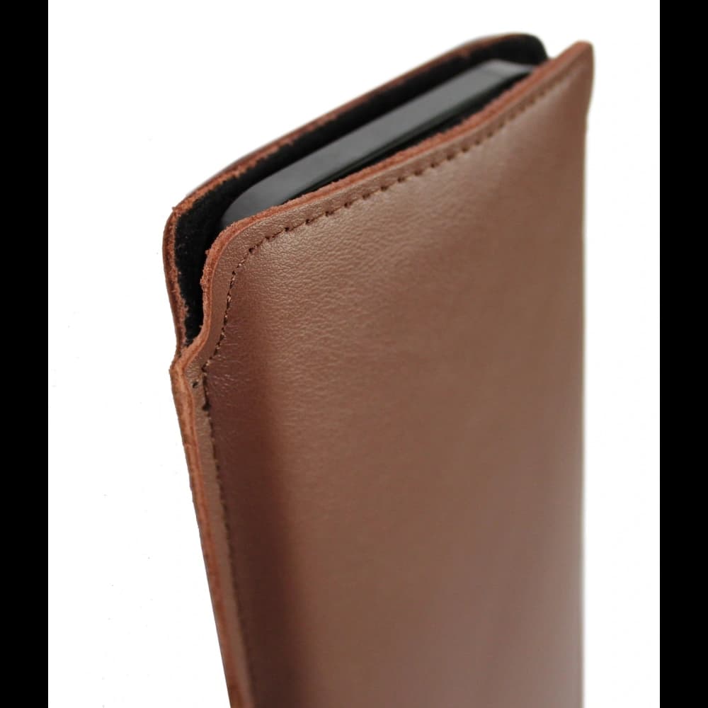 LURESKO NORTHERN XXXL leather case pull-out type for phone (smooth brown) - 3
