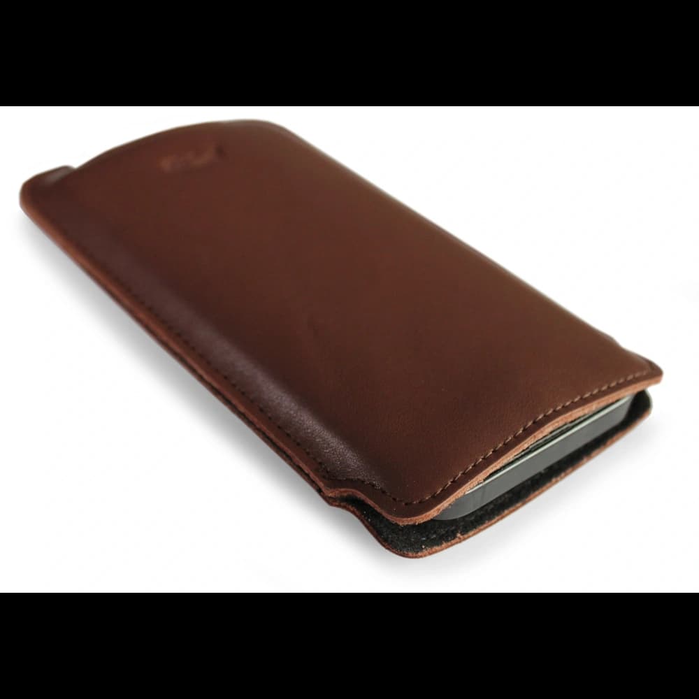 LURESKO NORTHERN XXXL leather case pull-out type for phone (smooth brown) - 4