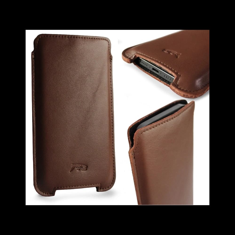 LURESKO NORTHERN XXXL leather case pull-out type for phone (smooth brown) - 7