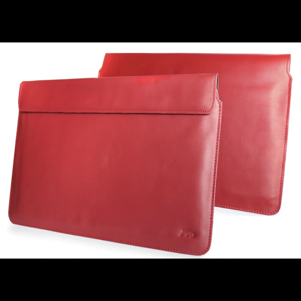 LURESKO CLAYER XL+ leather case for tablet 290 x 212 x 9mm (red smooth with red thread) - 1