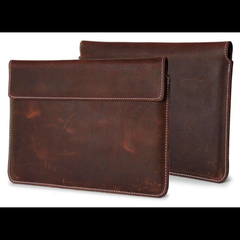 LURESKO CLAYER XL+ leather case for tablet 290 x 212 x 9mm (vintage brown with white thread) - 1