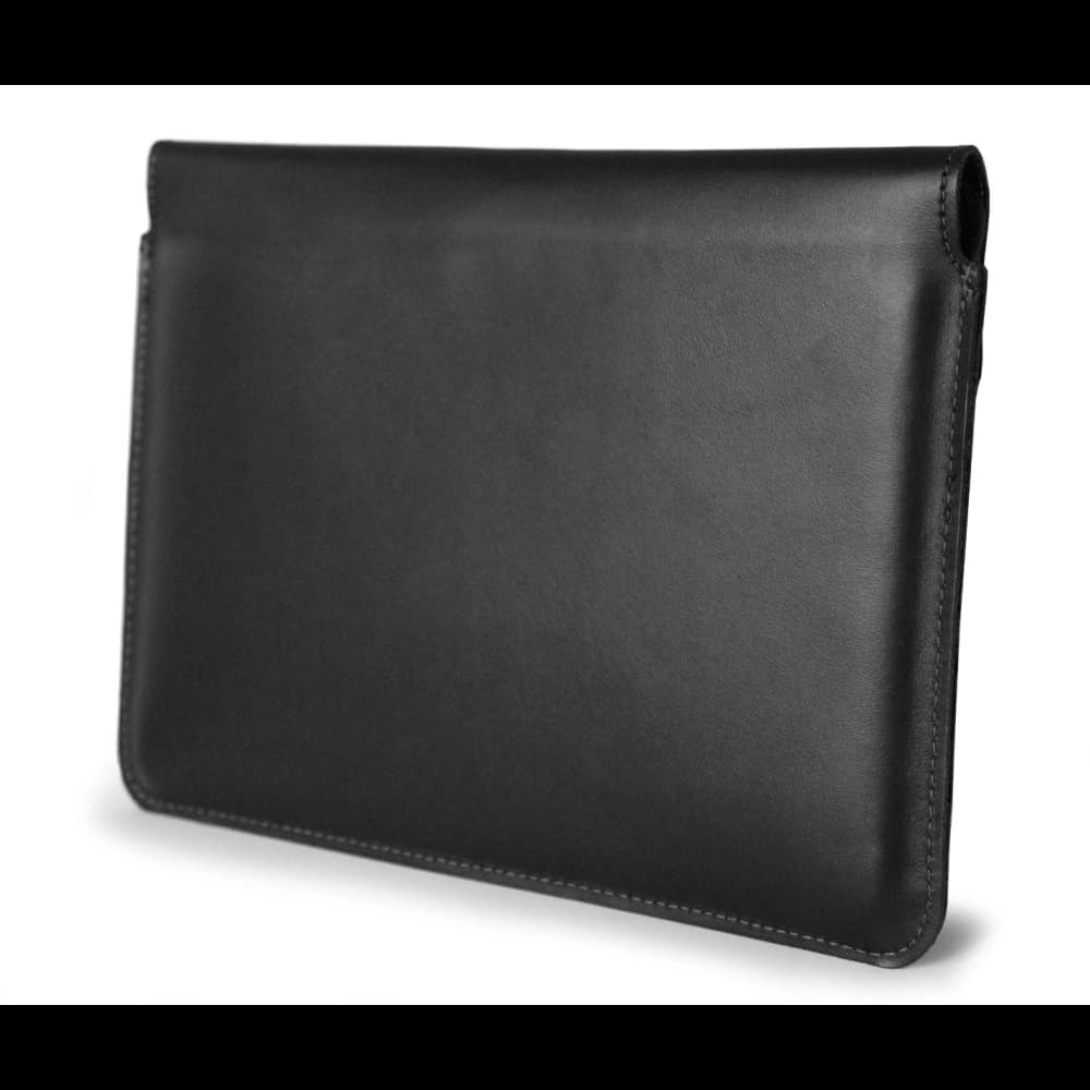 LURESKO CLAYER XXL leather case for tablet 313 x 222 x 9mm (smooth black with black thread) - 2
