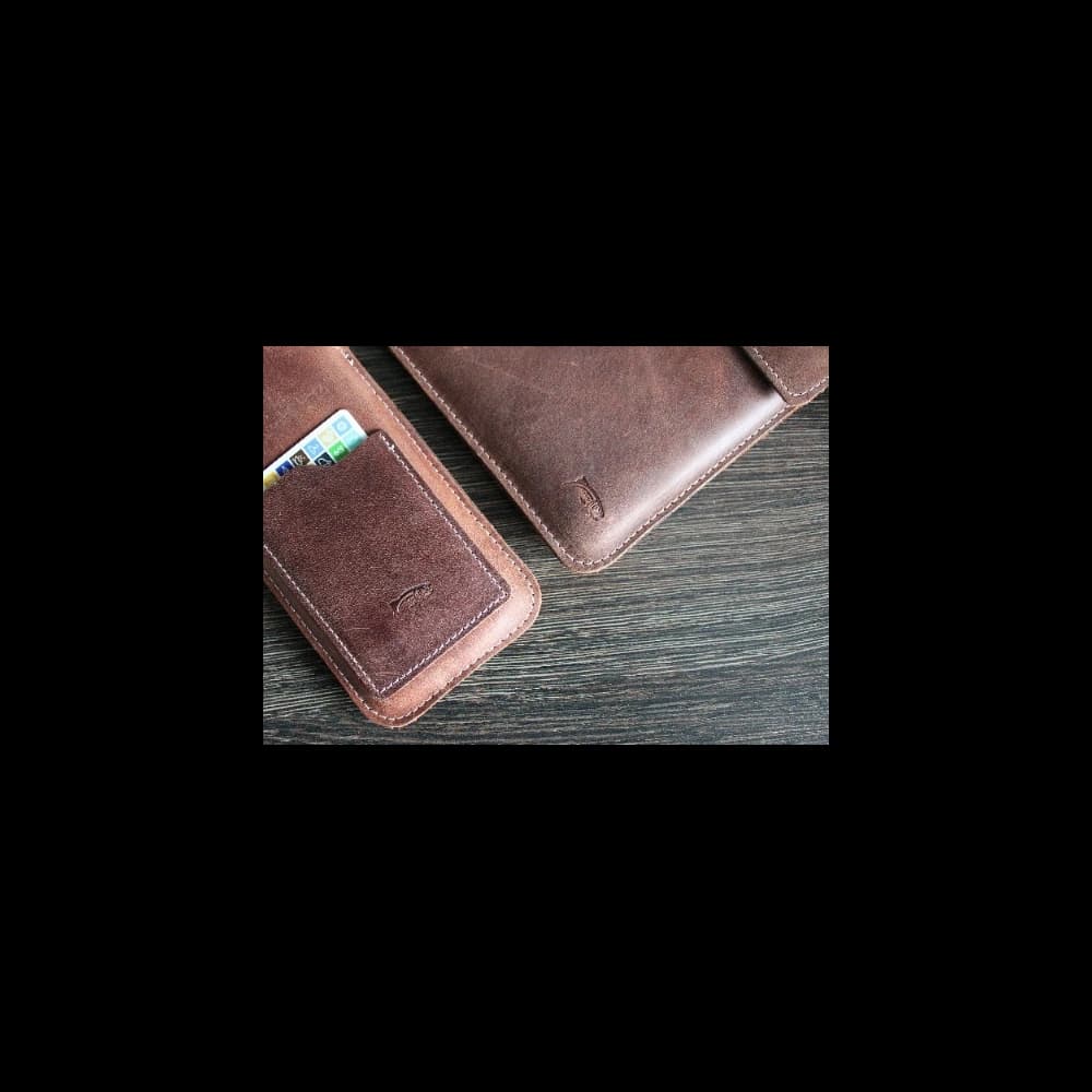 LURESKO CLAYER XL2 GKL leather case for tablet 249 x 181 x 9mm (vintage brown with white thread) - 3