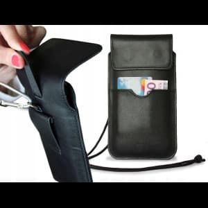 Skórzane etui LURESKO VISSA 4XL na szyję 170x80x9mm (czarny gładki czarna nić)