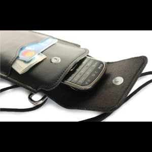 LURESKO Vissa S leather case for neck S 144x71x9mm - BLACK