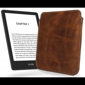 LURESKO MASTER S leather case for ebook 162x113x9mm (vintage brown with white thread)