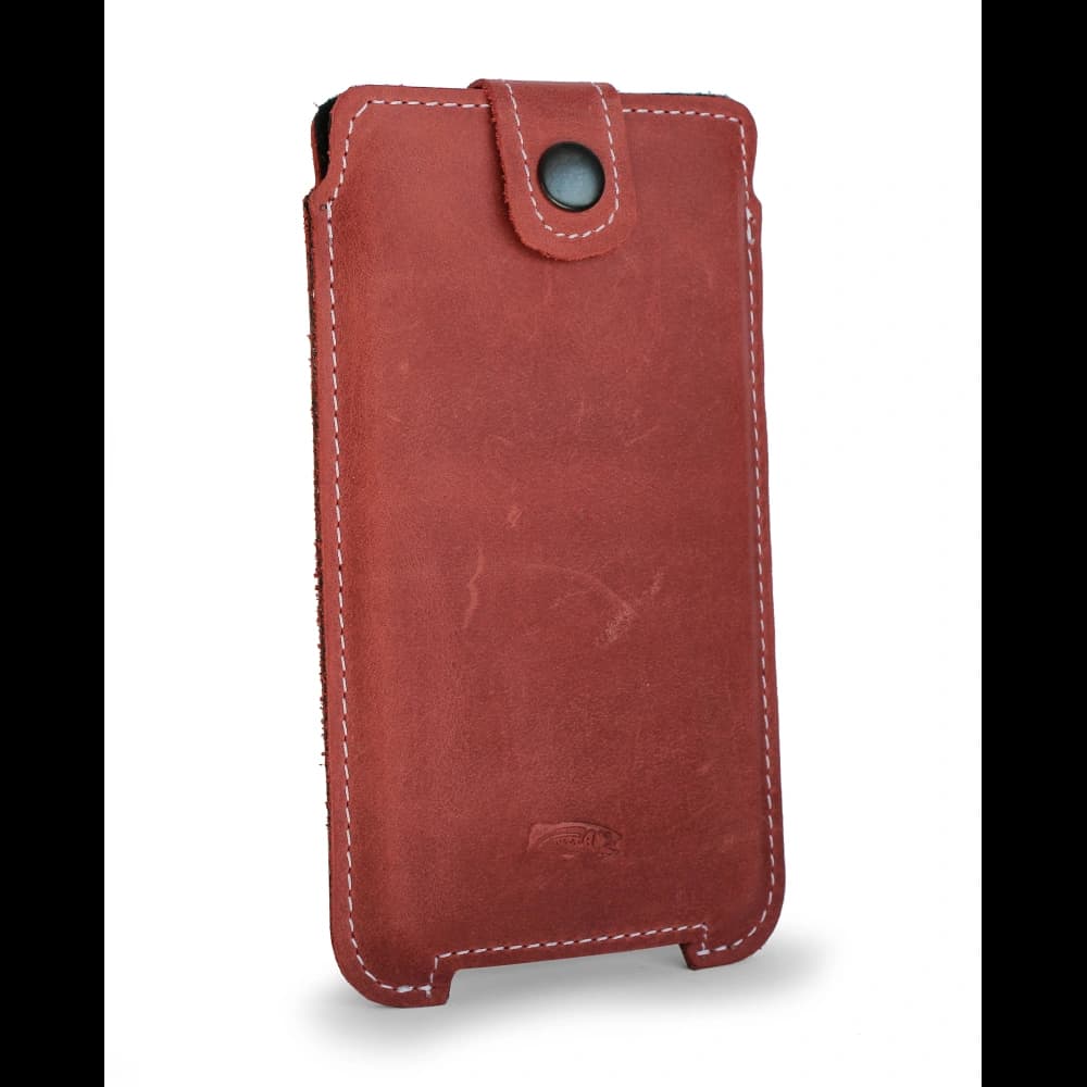 LURESKO SOFIJA XXL Ledertasche universal mit Trageverschluss (rot vintage mit weißen Nähten) - 2