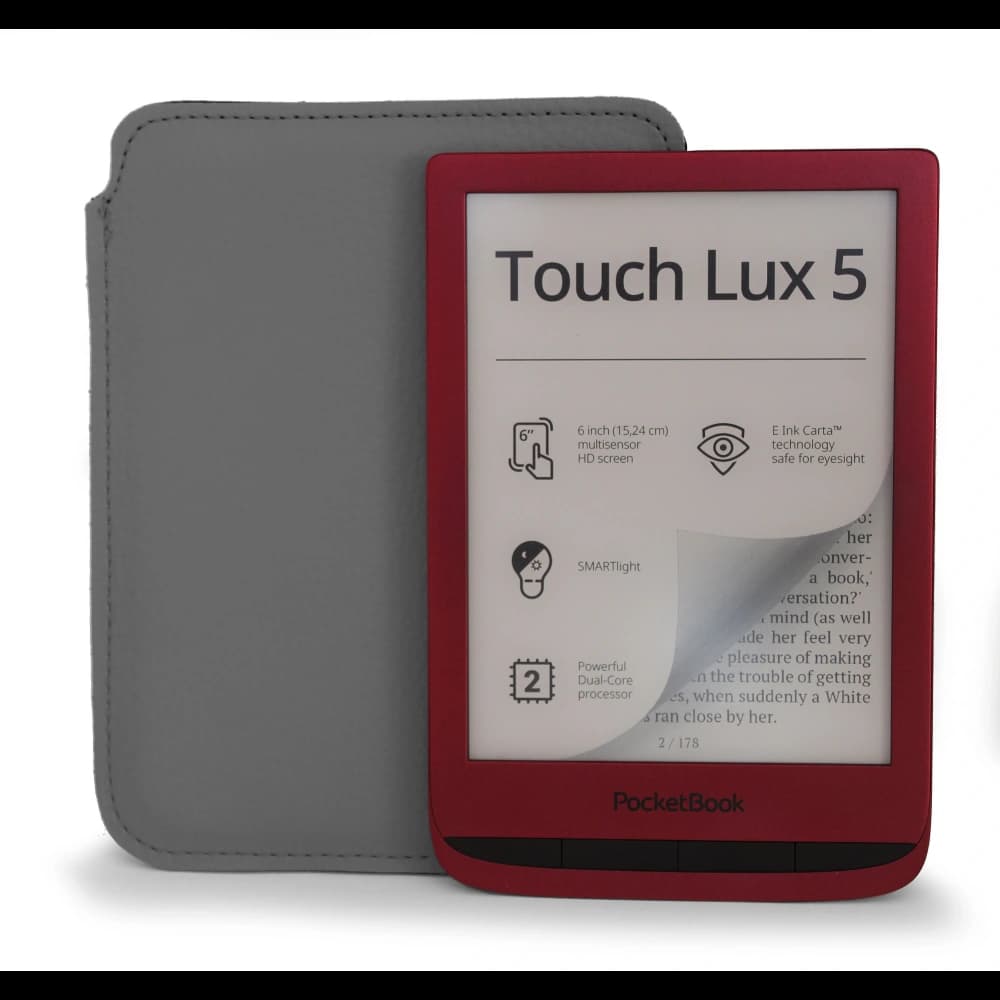 LURESKO leather sleeve for ebook 162x113x9mm (gray) - 4