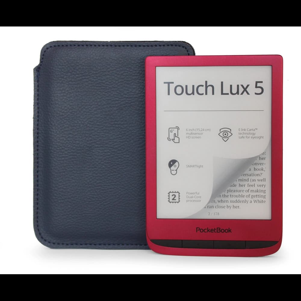 LURESKO leather slip case for ebook 177x130x9mm (navy blue) (PAP) - 4