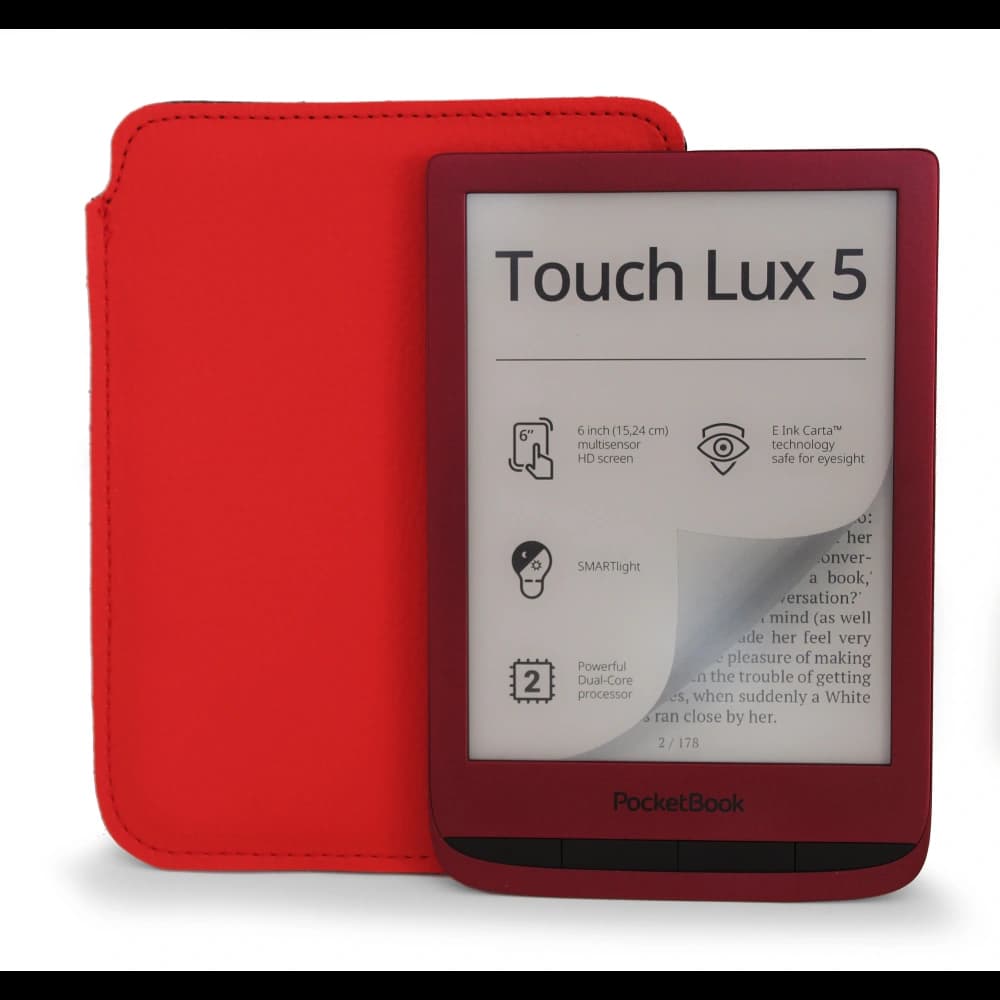 LURESKO leather slip case for ebook 198x139x9mm (red) (INK) - 4