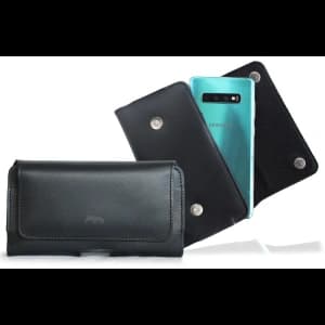 LURESKO SUNNE XXL leather holster for belt 170x85x12 (flat magnet) (black smooth black thread)