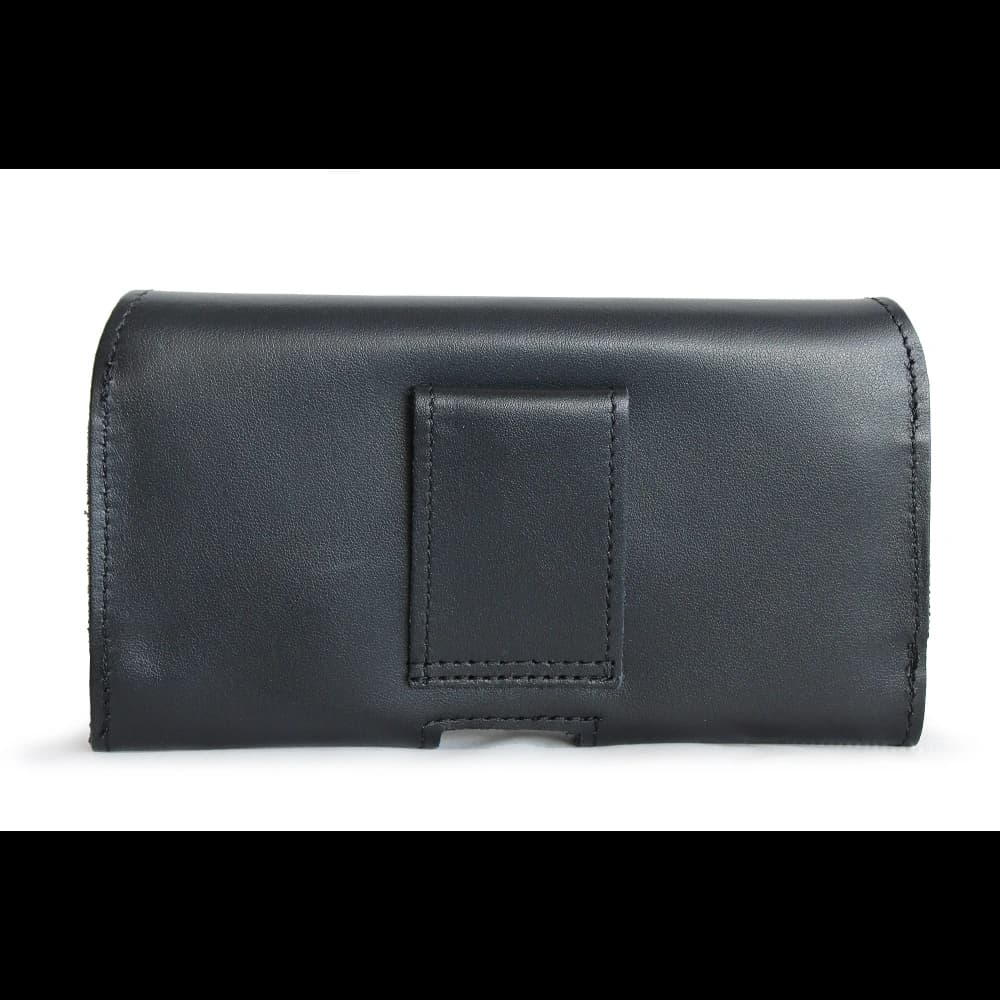 LURESKO SUNNE XXL Lederholster für Gürtel 170x85x12 (flacher Magnet) (schwarz glattes Material mit schwarzem Faden) - 7