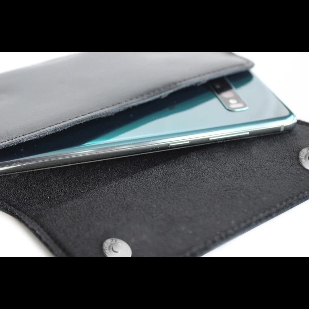 LURESKO SUNNE XXL Lederholster für Gürtel 170x85x12 (flacher Magnet) (schwarz glattes Material mit schwarzem Faden) - 10