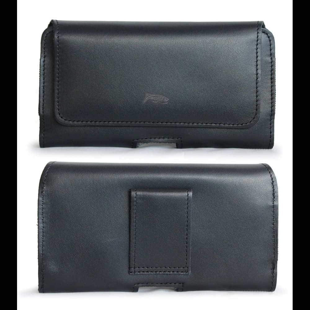 LURESKO SUNNE XXL Lederholster für Gürtel 170x85x12 (flacher Magnet) (schwarz glattes Material mit schwarzem Faden) - 14