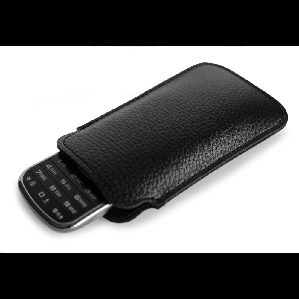 LURESKO SLEEVE XS leather slip case for small phones / feature phones 119mm x 53mm (black) - 6
