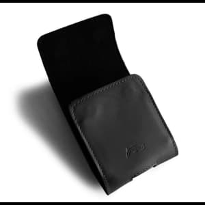 Skórzane etui ochronne LURESKO FLIP SLEEVE M do Samsung Galaxy Z Flip 3/4/5/6 Motorola Razr 50 / 40 Ultra Huawei Pocket (czarny gładki czarna nić)