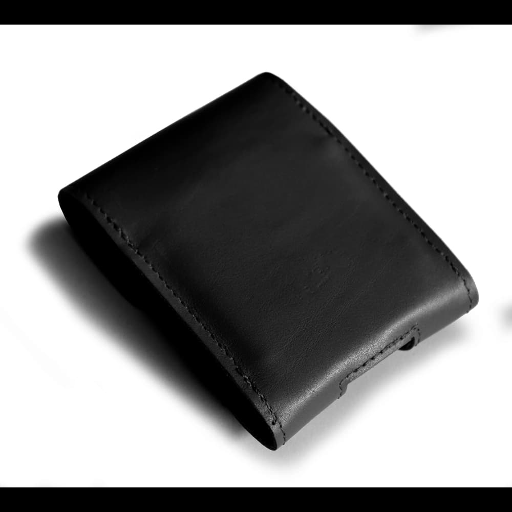 LURESKO FLIP SLEEVE M leather protective case for Samsung Galaxy Z Flip 3/4/5/6 Motorola Razr 50 / 40 Ultra Huawei Pocket (black smooth black thread) - 3