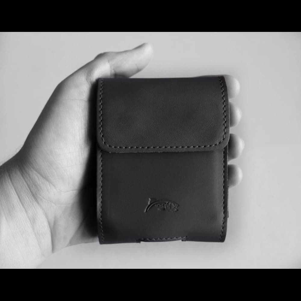 LURESKO FLIP SLEEVE M leather protective case for Samsung Galaxy Z Flip 3/4/5/6 Motorola Razr 50 / 40 Ultra Huawei Pocket (black smooth black thread) - 6