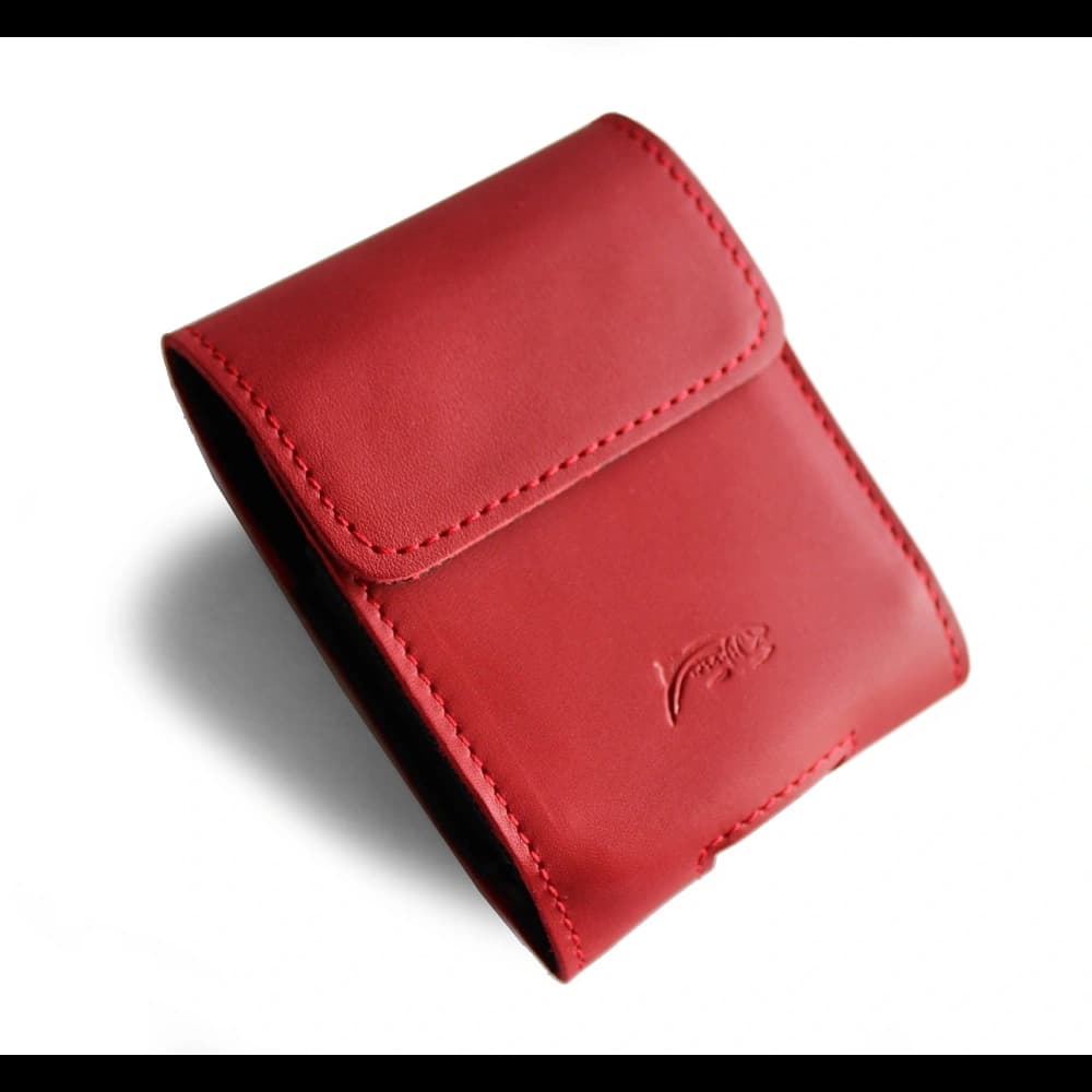 LURESKO FLIP SLEEVE M leather protective case for Samsung Galaxy Z Flip 3/4/5/6 Motorola Razr 50 / 40 Ultra Huawei Pocket (red smooth red thread) - 2