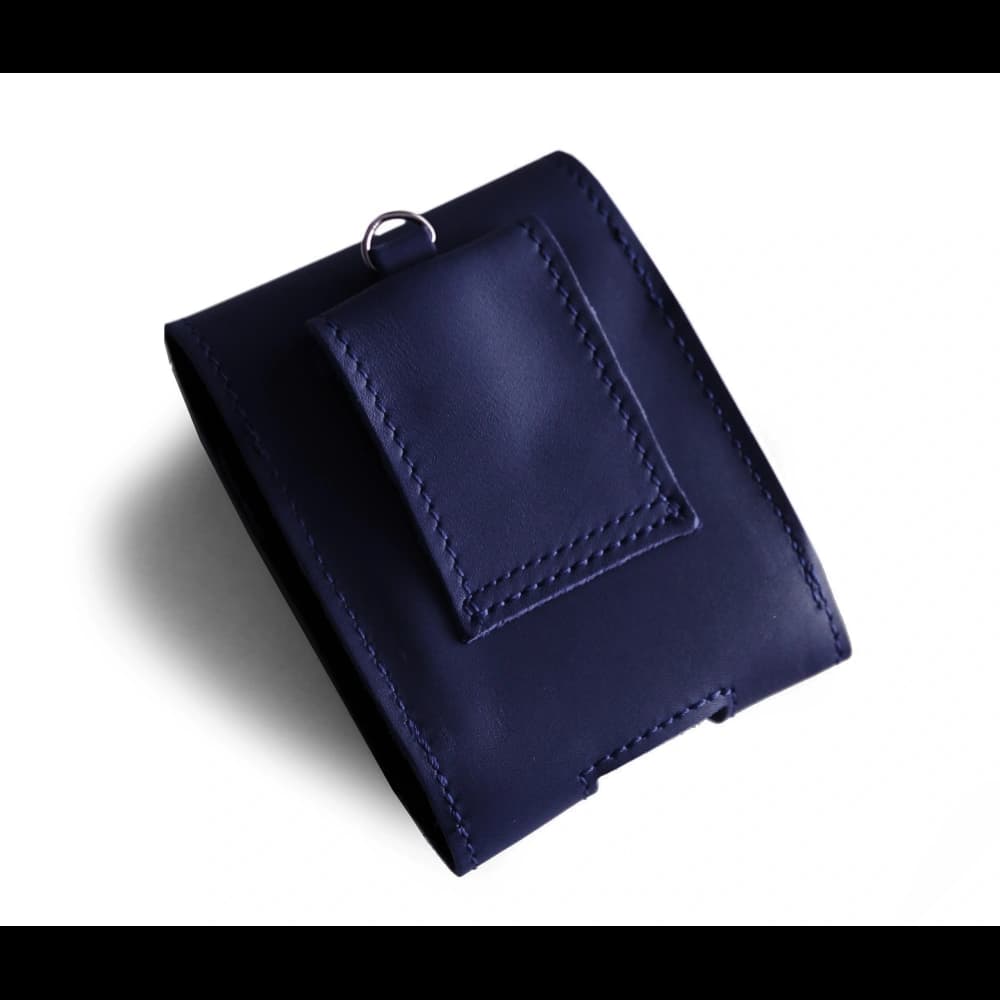 LURESKO HECTOR FLIP M leather neck case / belt case / loop case for Flip models (smooth navy blue with navy thread) - 2