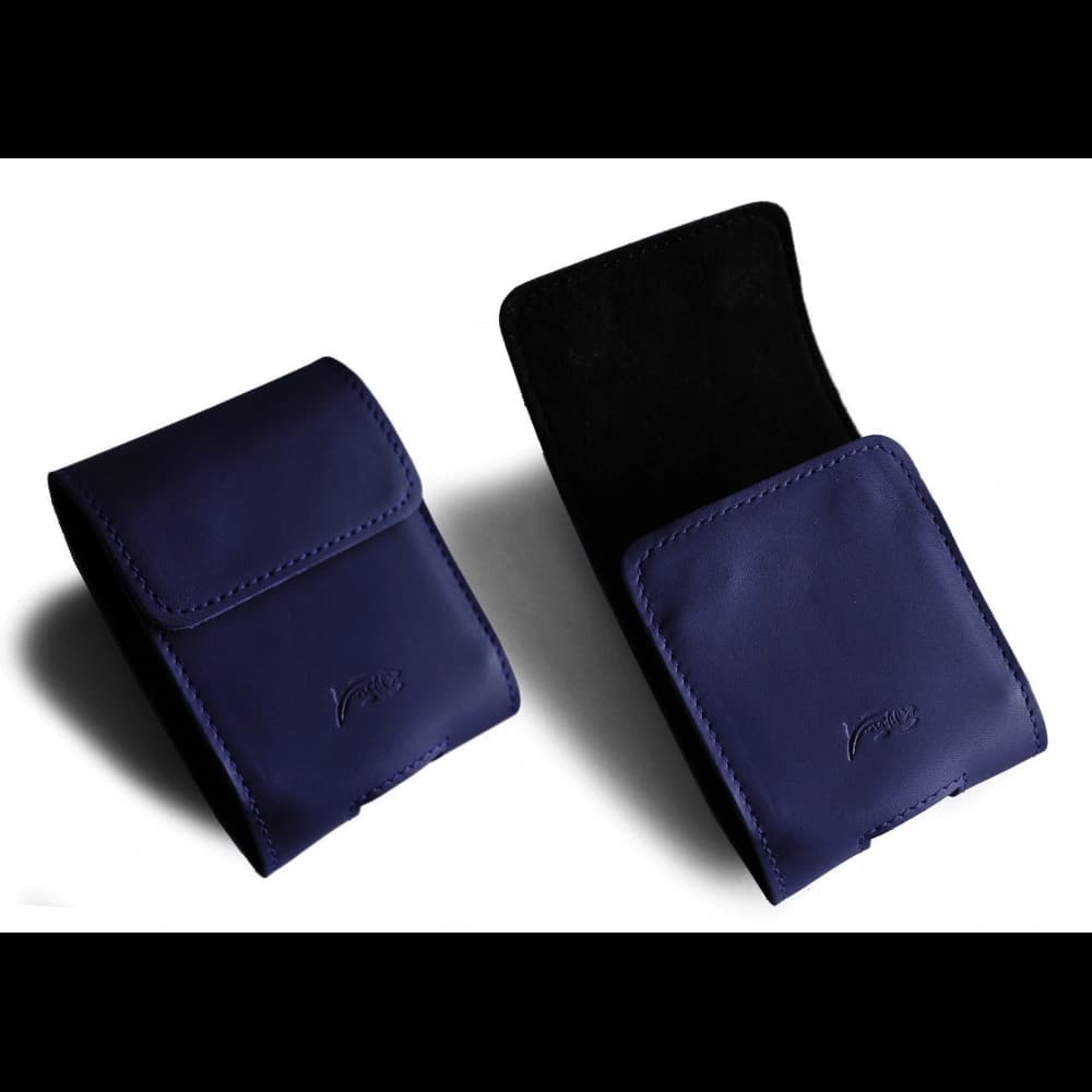 LURESKO HECTOR FLIP M leather neck case / belt case / loop case for Flip models (smooth navy blue with navy thread) - 6